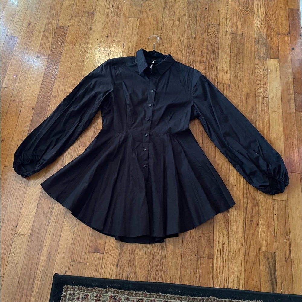 Free people poplin tunic flared blouse NWOT